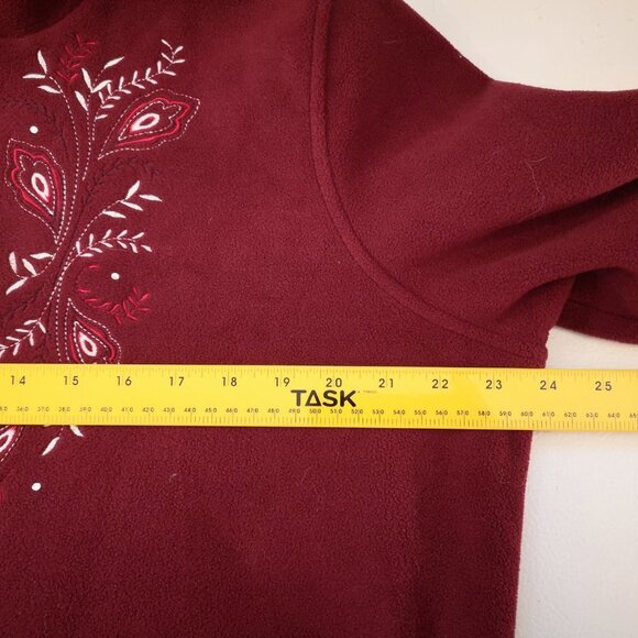 Classic Edition Ladies Burgundy Full Zip Fleece Jacket - Picture 7 of 9